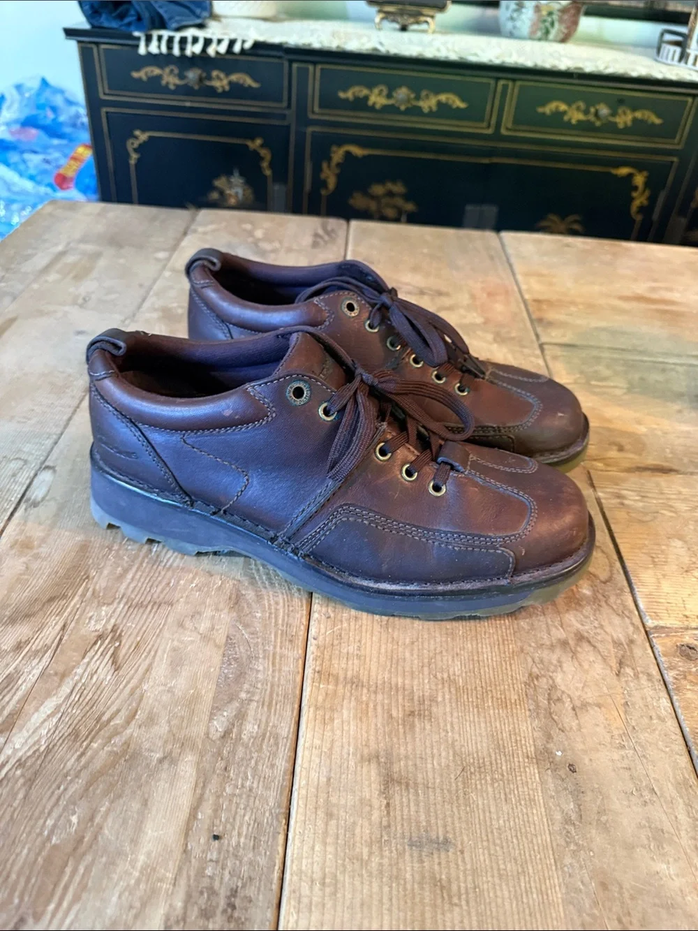 Dr. Martens Brown Leather Lace-Up Oxfords